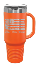 Load image into Gallery viewer, Firefighter Flag 40oz Handle Mug Laser Engraved
