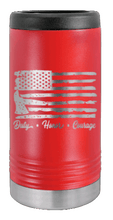 Load image into Gallery viewer, Firefighter Flag Laser Engraved Slim Can Insulated Koosie
