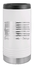 Load image into Gallery viewer, Firefighter Flag Laser Engraved Slim Can Insulated Koosie
