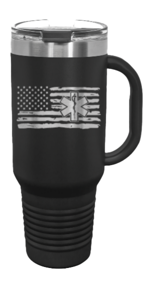 EMS Flag 40oz Handle Mug Laser Engraved