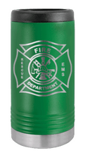 Load image into Gallery viewer, Firefighter Shield Laser Engraved Slim Can Insulated Koosie
