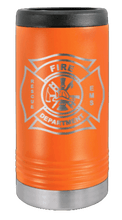 Load image into Gallery viewer, Firefighter Shield Laser Engraved Slim Can Insulated Koosie
