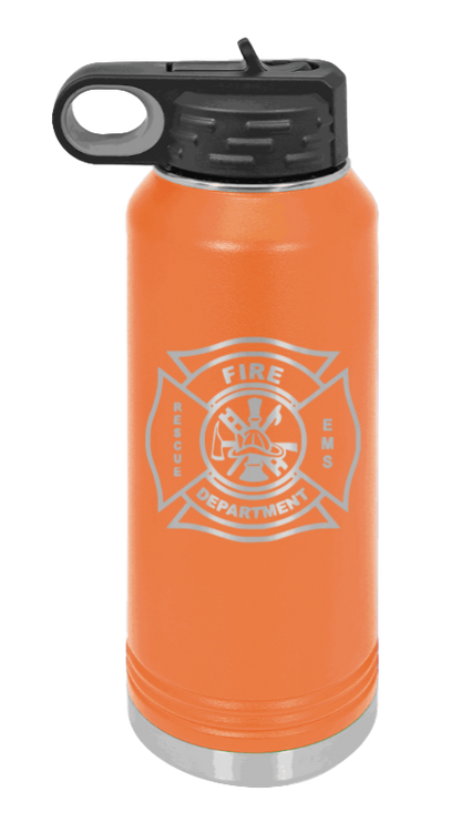 Firefighter - 32oz Water Bottle Laser Engraved- Orange