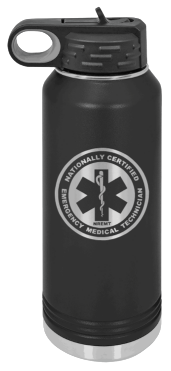 NREMT - 32oz Water Bottle Laser Engraved- Black