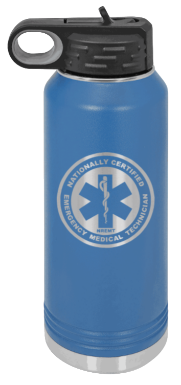 NREMT - 32oz Water Bottle Laser Engraved- Royal Blue
