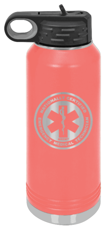 NREMT - 32oz Water Bottle Laser Engraved- Coral