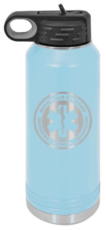 NREMT - 32oz Water Bottle Laser Engraved- Light Blue