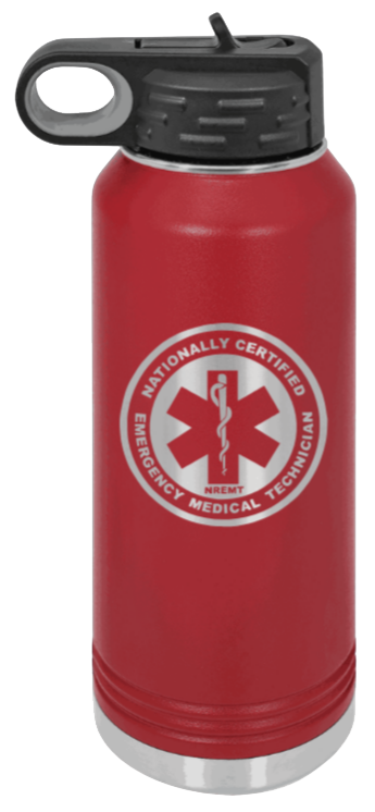 NREMT - 32oz Water Bottle Laser Engraved- Maroon