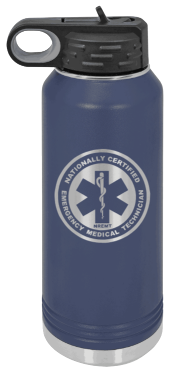 NREMT - 32oz Water Bottle Laser Engraved- Navy