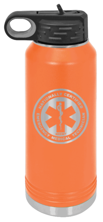 NREMT - 32oz Water Bottle Laser Engraved- Orange