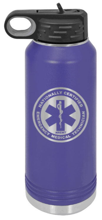 NREMT - 32oz Water Bottle Laser Engraved- Purple