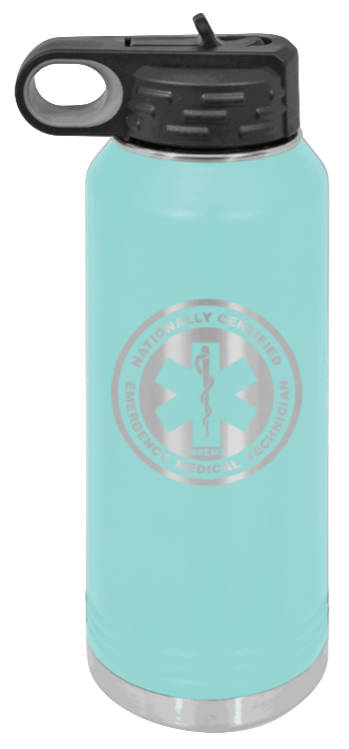 NREMT - 32oz Water Bottle Laser Engraved- Teal
