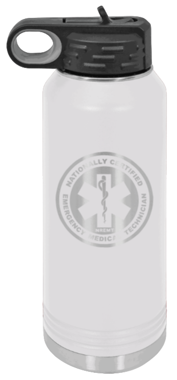 NREMT - 32oz Water Bottle Laser Engraved- White