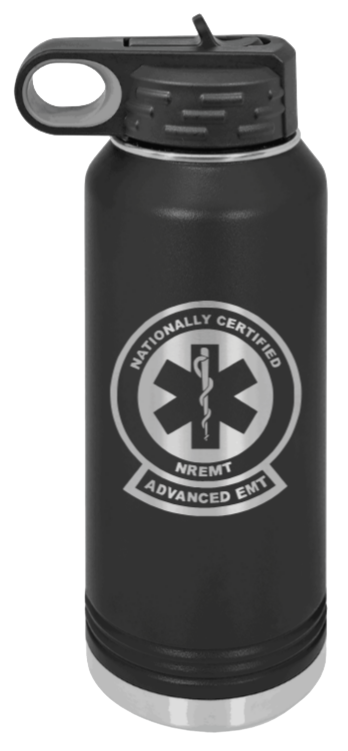 Advanced EMT - 32oz Water Bottle Laser Engraved- Black