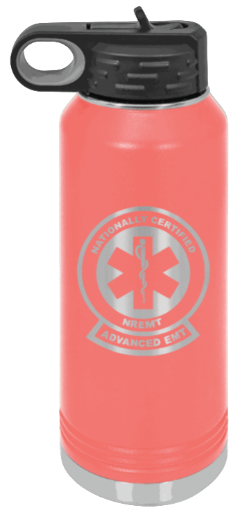Advanced EMT - 32oz Water Bottle Laser Engraved- Coral