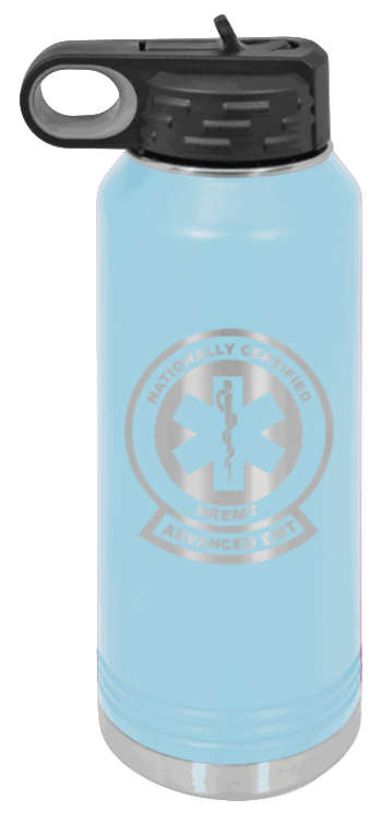 Advanced EMT - 32oz Water Bottle Laser Engraved- Light Blue