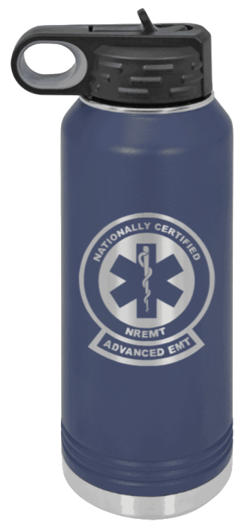 Advanced EMT - 32oz Water Bottle Laser Engraved- Navy