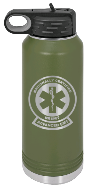 Advanced EMT - 32oz Water Bottle Laser Engraved- Olive