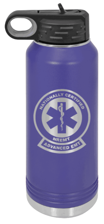 Advanced EMT - 32oz Water Bottle Laser Engraved- Purple