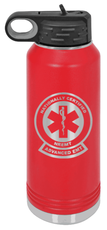 Advanced EMT - 32oz Water Bottle Laser Engraved- Red