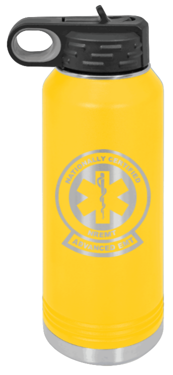 Advanced EMT - 32oz Water Bottle Laser Engraved- Yellow