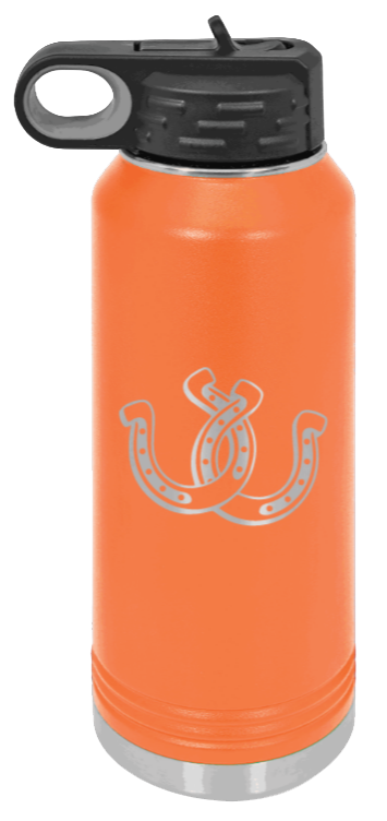Horseshoes - 32oz Water Bottle Laser Engraved- Orange