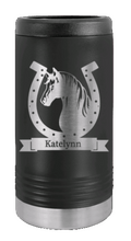Load image into Gallery viewer, Horse Banner Laser Engraved Slim Can Insulated Koosie
