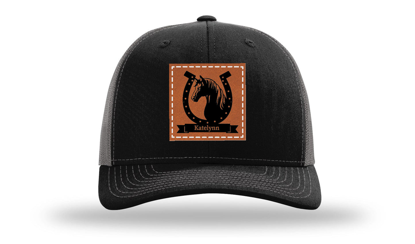 Horseshoe Banner Leather Patch Richardson 112 Hat