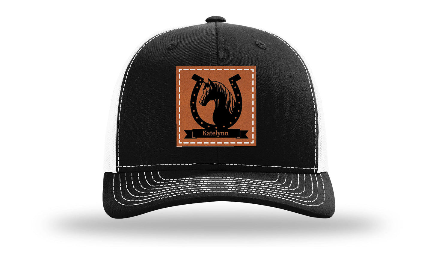Horseshoe Banner Leather Patch Richardson 112 Hat