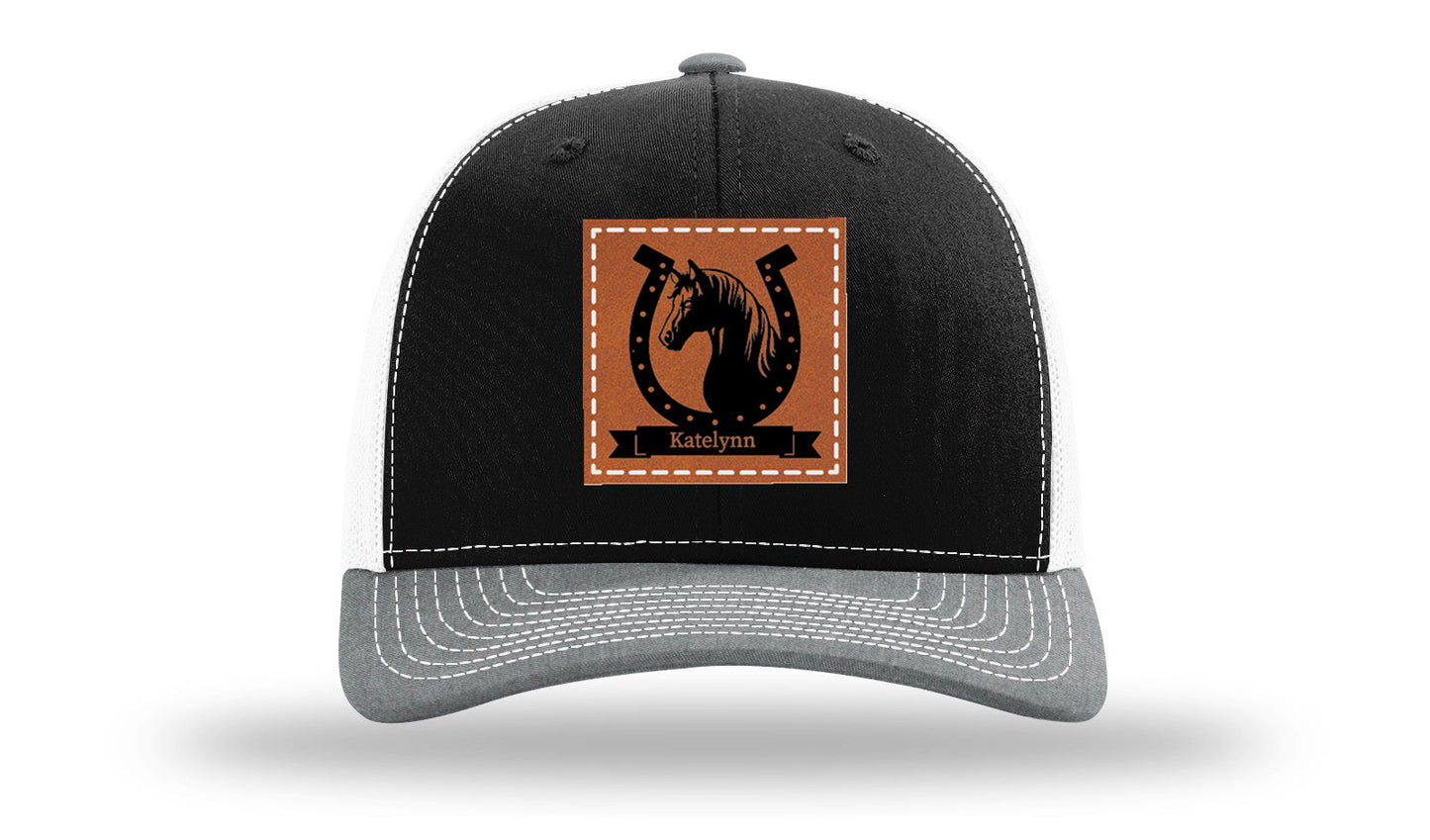 Horseshoe Banner Leather Patch Richardson 112 Hat