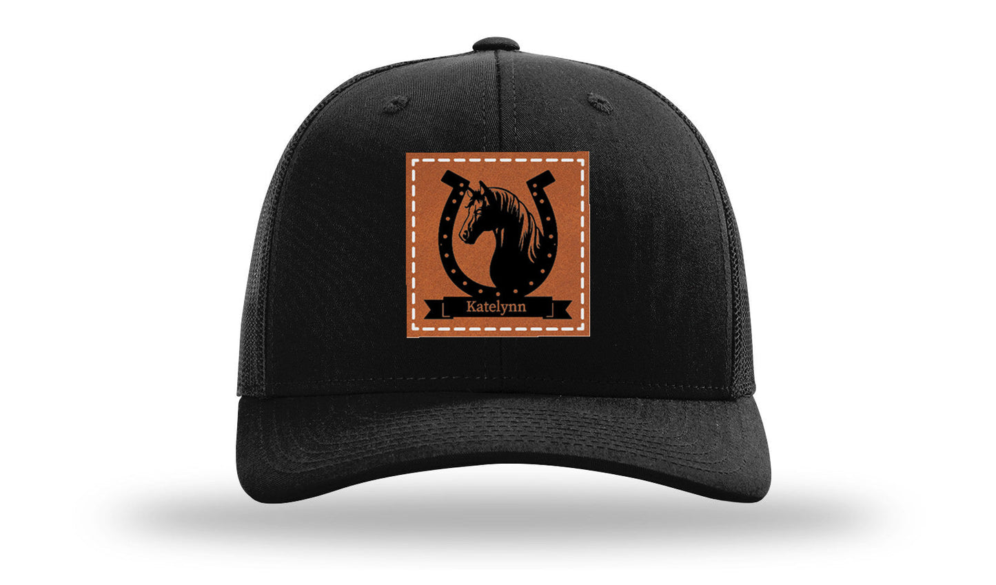 Horseshoe Banner Leather Patch Richardson 112 Hat