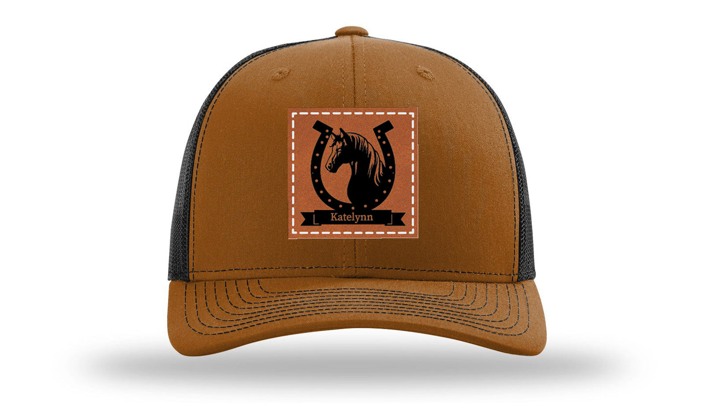 Horseshoe Banner Leather Patch Richardson 112 Hat