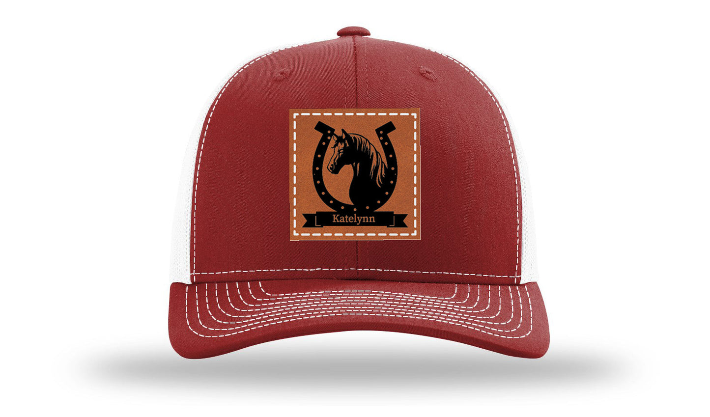 Horseshoe Banner Leather Patch Richardson 112 Hat