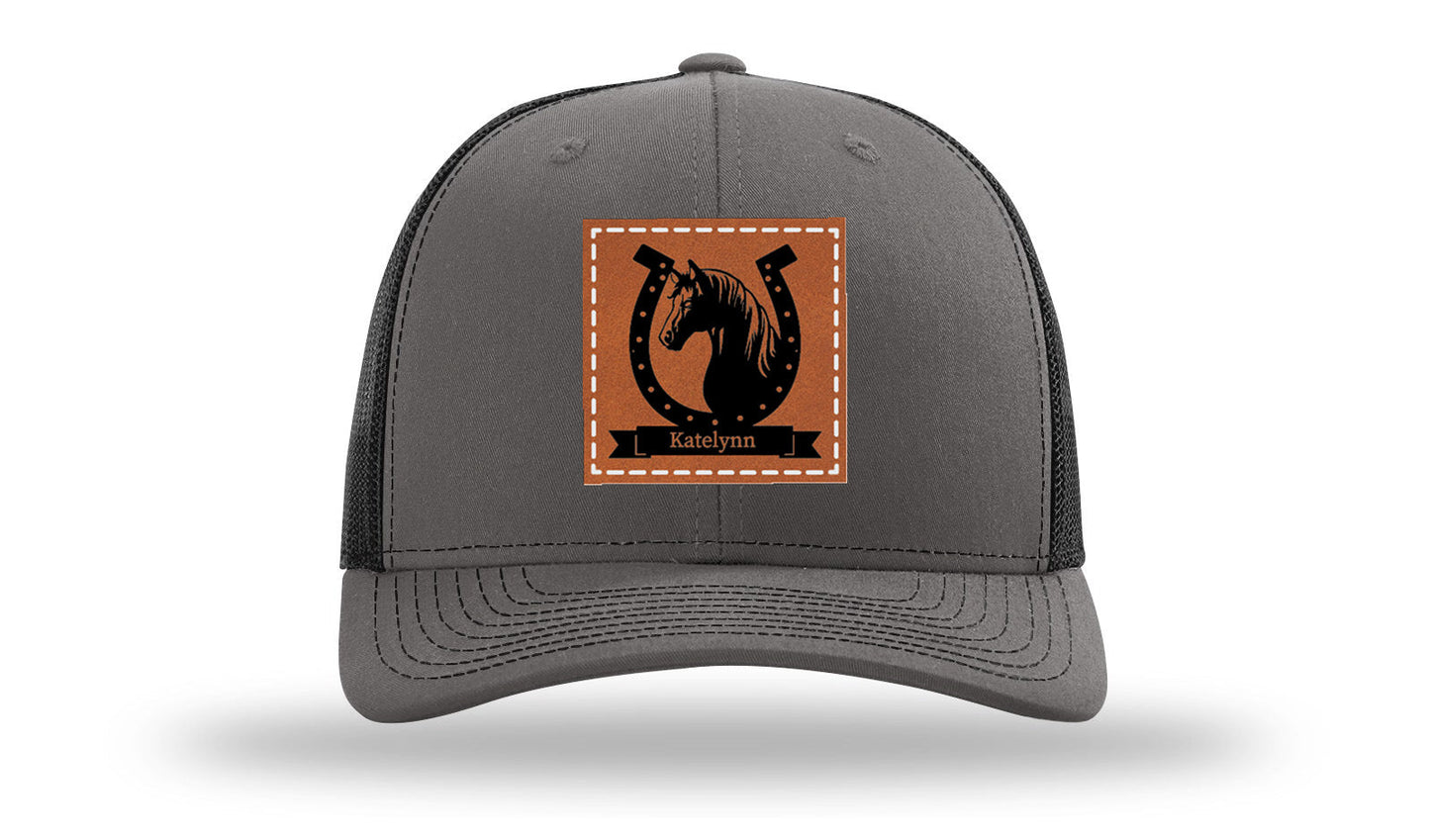 Horseshoe Banner Leather Patch Richardson 112 Hat
