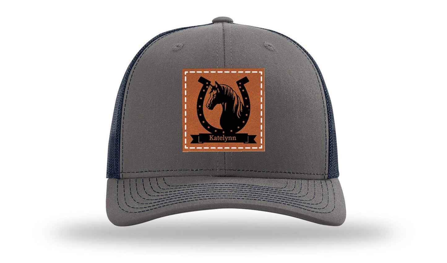 Horseshoe Banner Leather Patch Richardson 112 Hat