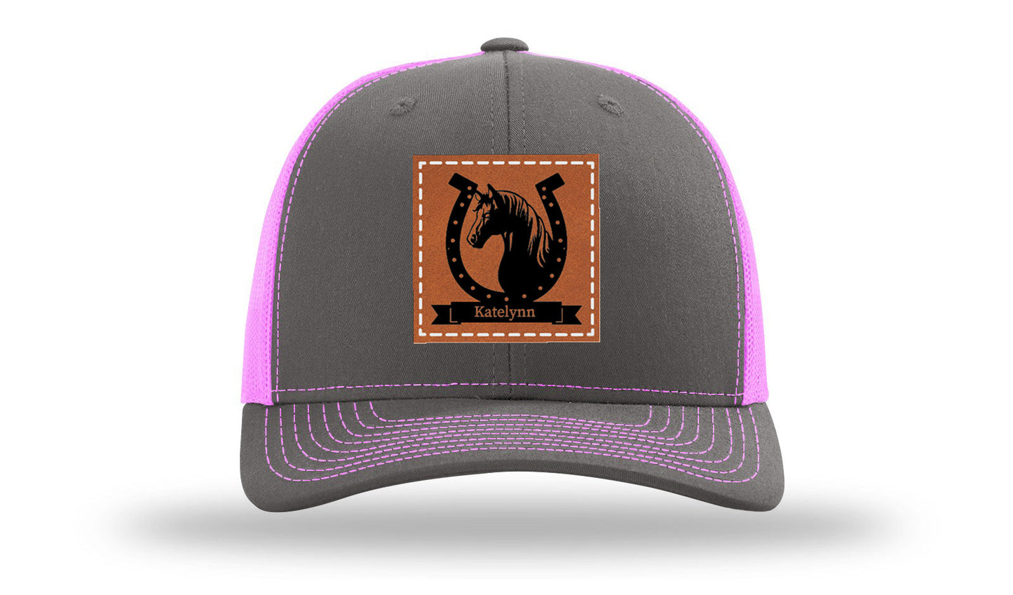 Horseshoe Banner Leather Patch Richardson 112 Hat