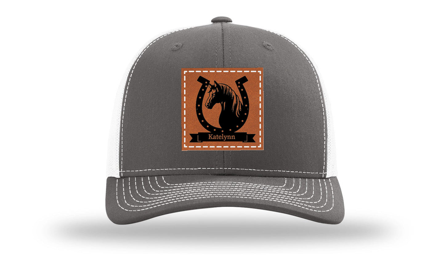 Horseshoe Banner Leather Patch Richardson 112 Hat