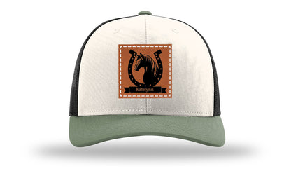 Horseshoe Banner Leather Patch Richardson 112 Hat