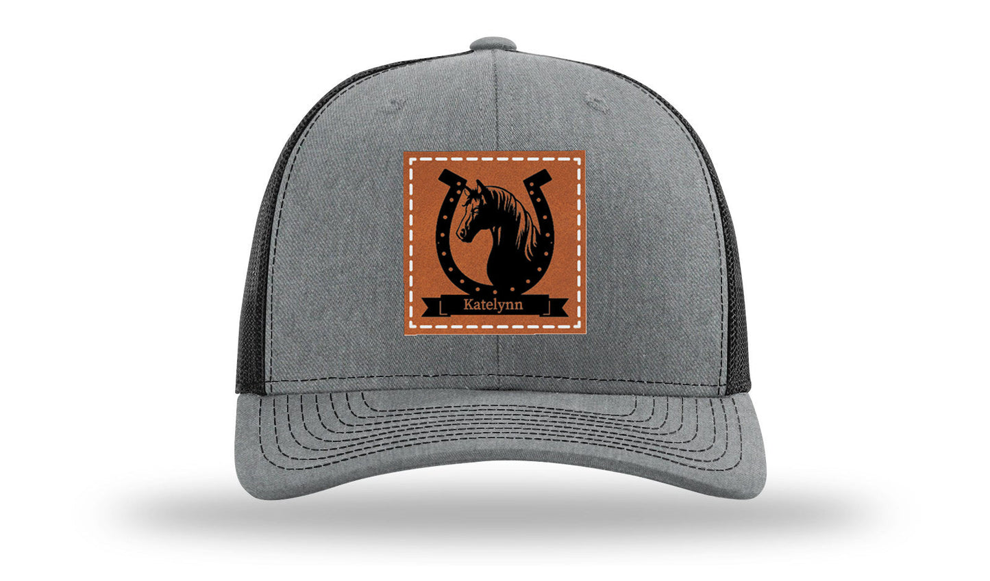 Horseshoe Banner Leather Patch Richardson 112 Hat