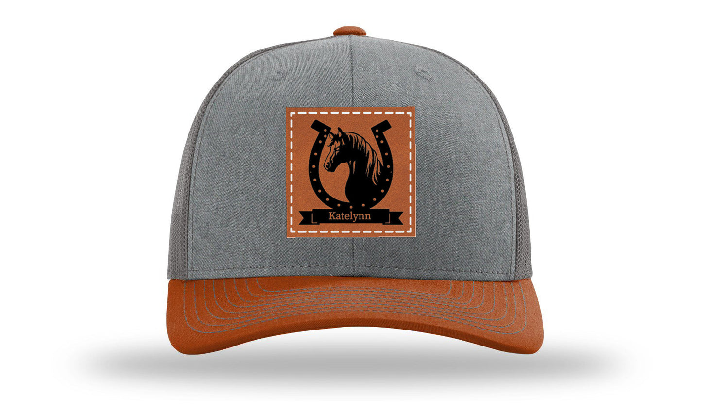 Horseshoe Banner Leather Patch Richardson 112 Hat