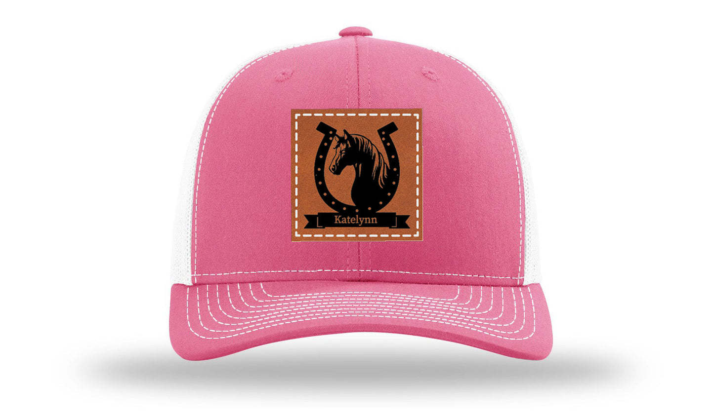 Horseshoe Banner Leather Patch Richardson 112 Hat