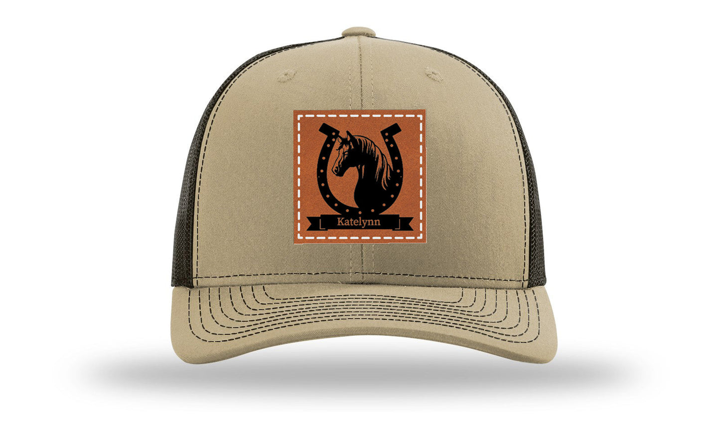 Horseshoe Banner Leather Patch Richardson 112 Hat