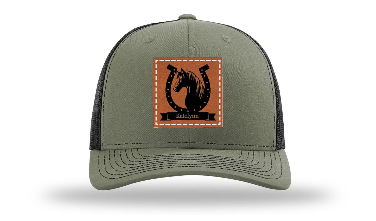 Horseshoe Banner Leather Patch Richardson 112 Hat
