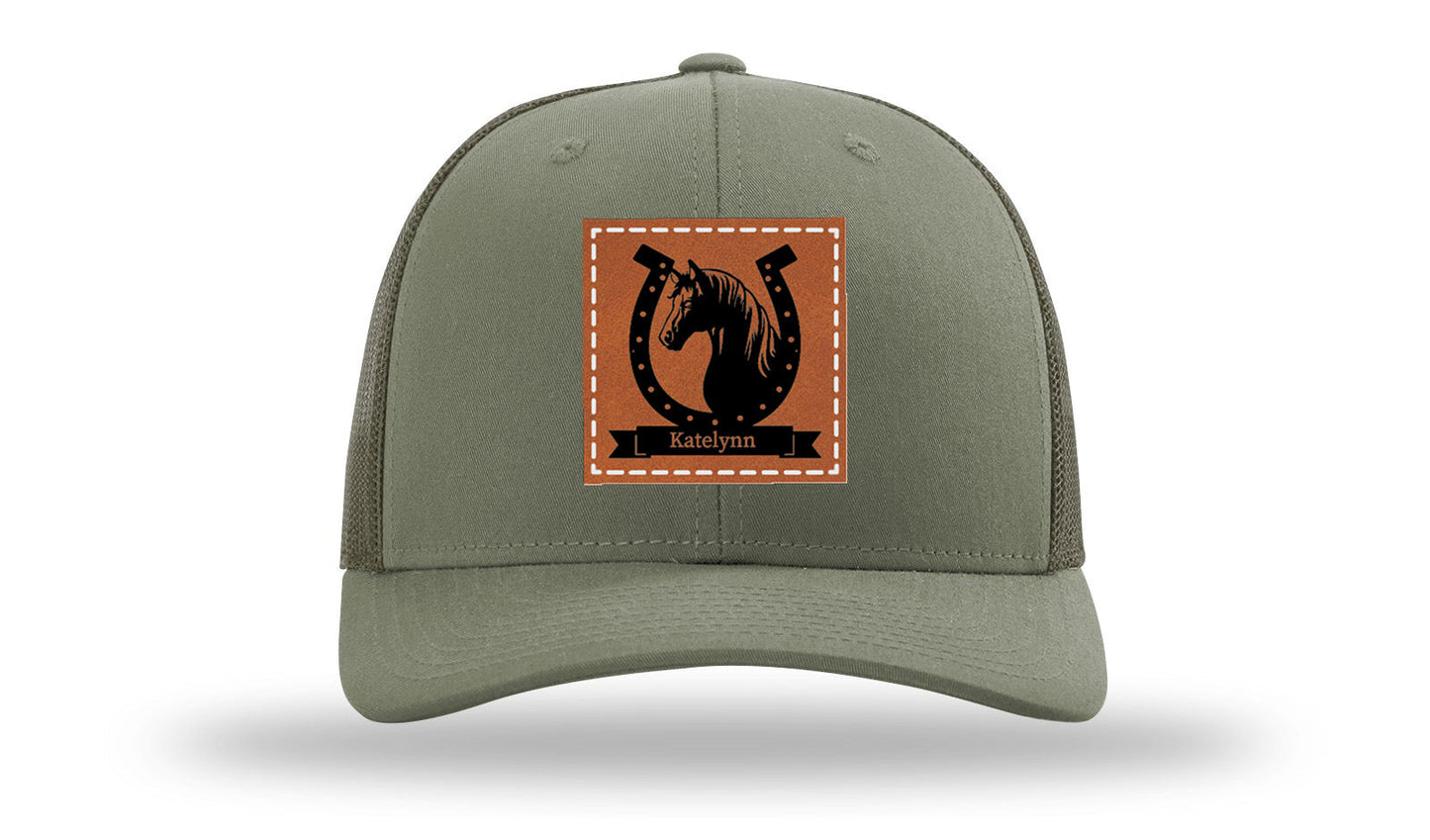 Horseshoe Banner Leather Patch Richardson 112 Hat