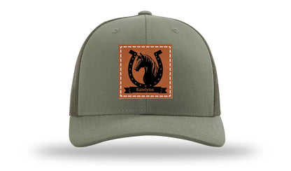 Horseshoe Banner Leather Patch Richardson 112 Hat