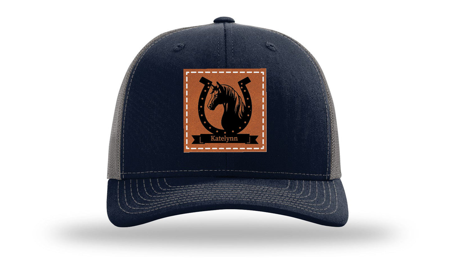 Horseshoe Banner Leather Patch Richardson 112 Hat