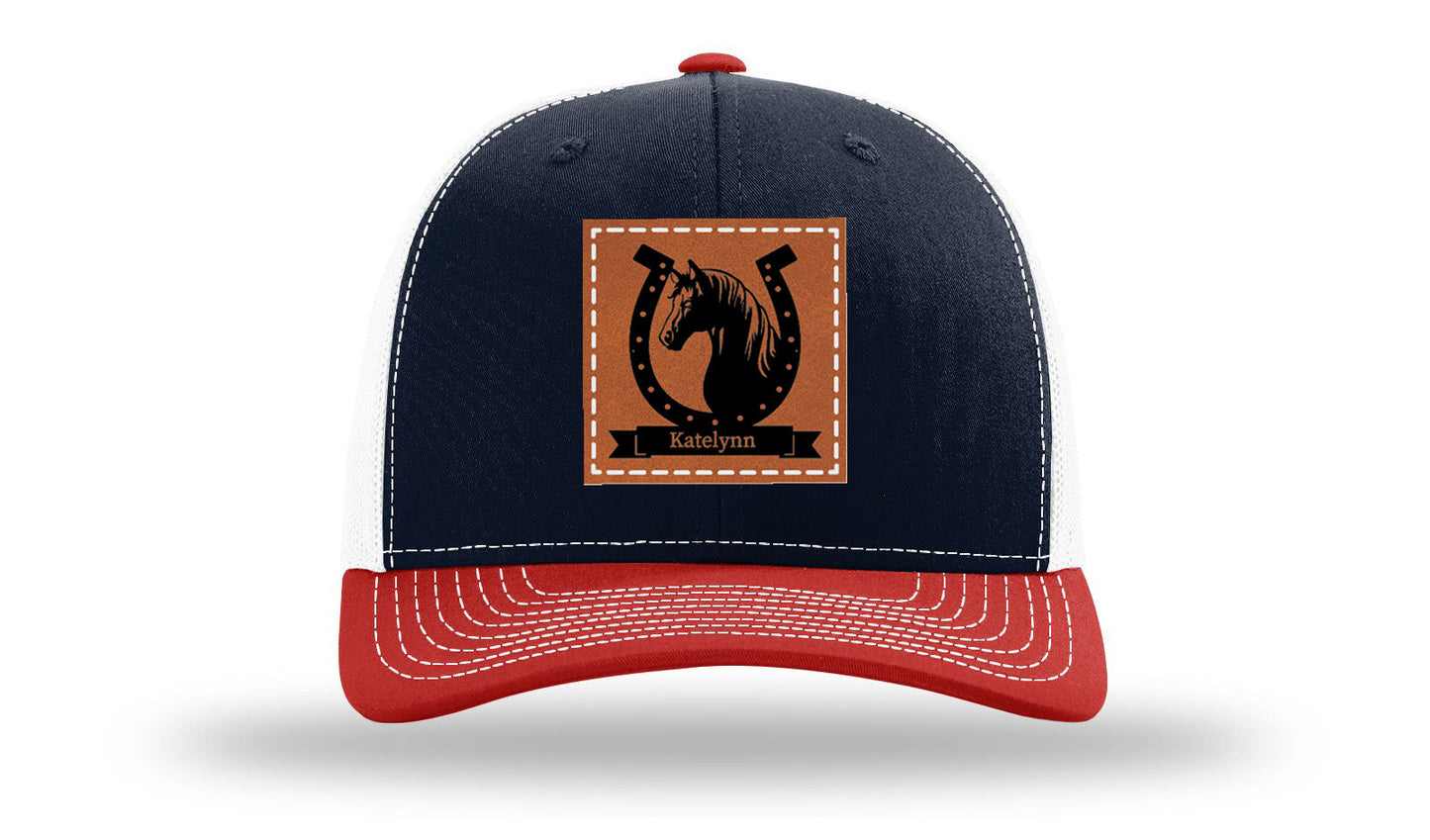 Horseshoe Banner Leather Patch Richardson 112 Hat
