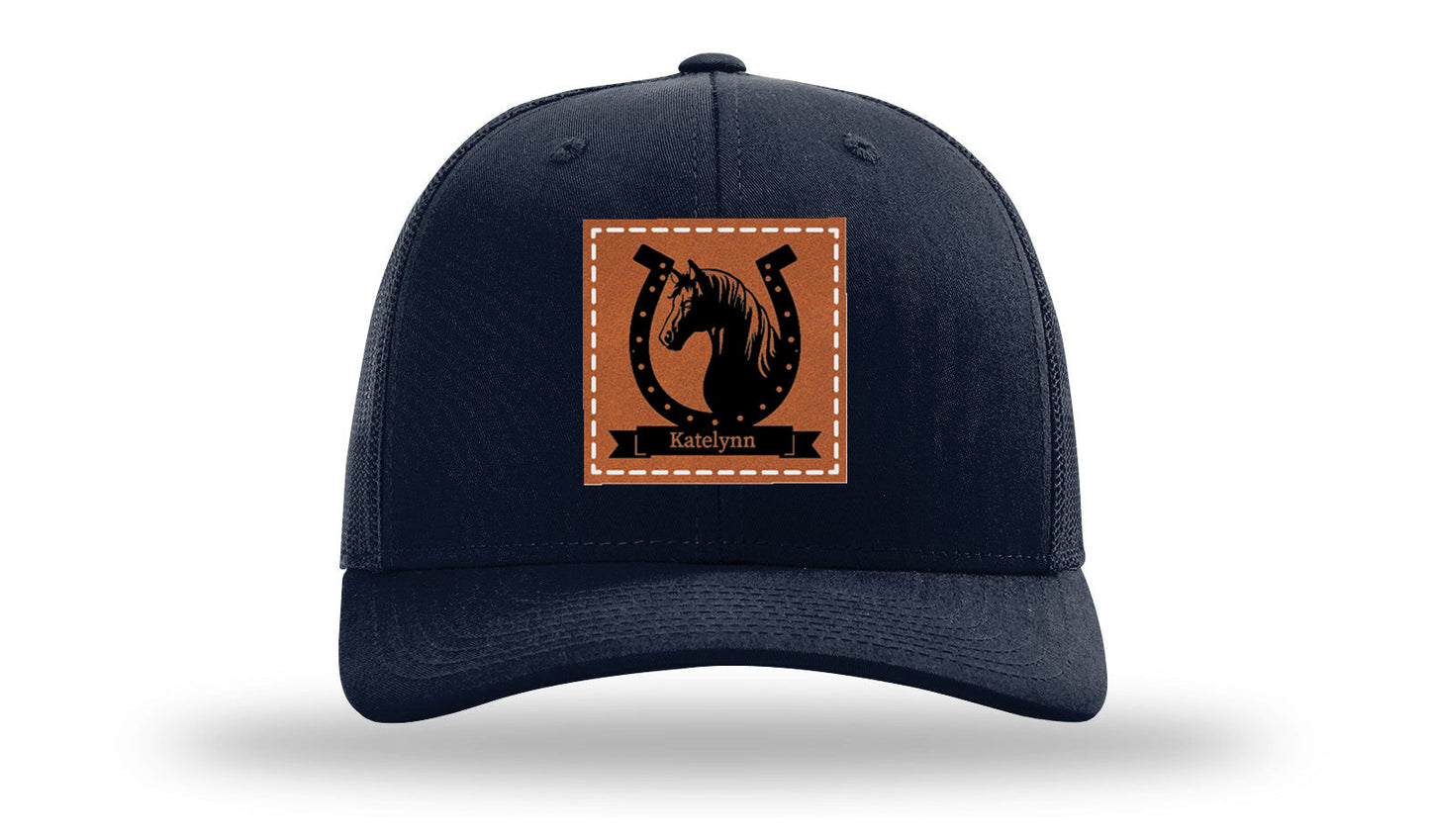 Horseshoe Banner Leather Patch Richardson 112 Hat