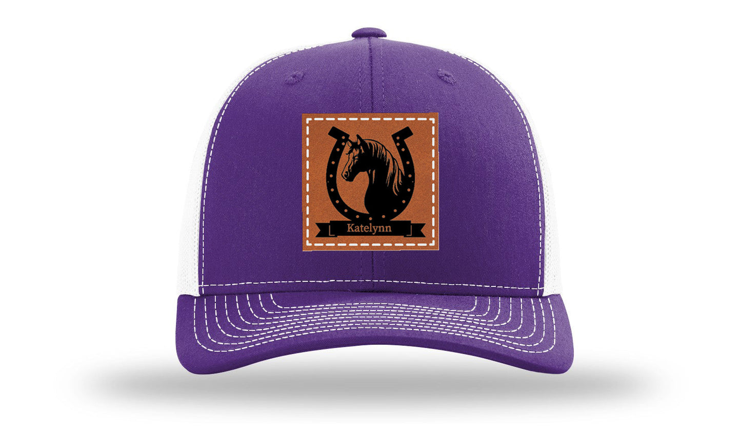 Horseshoe Banner Leather Patch Richardson 112 Hat