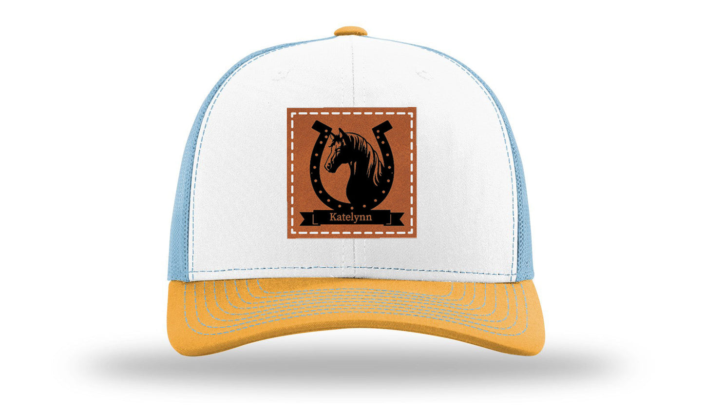 Horseshoe Banner Leather Patch Richardson 112 Hat